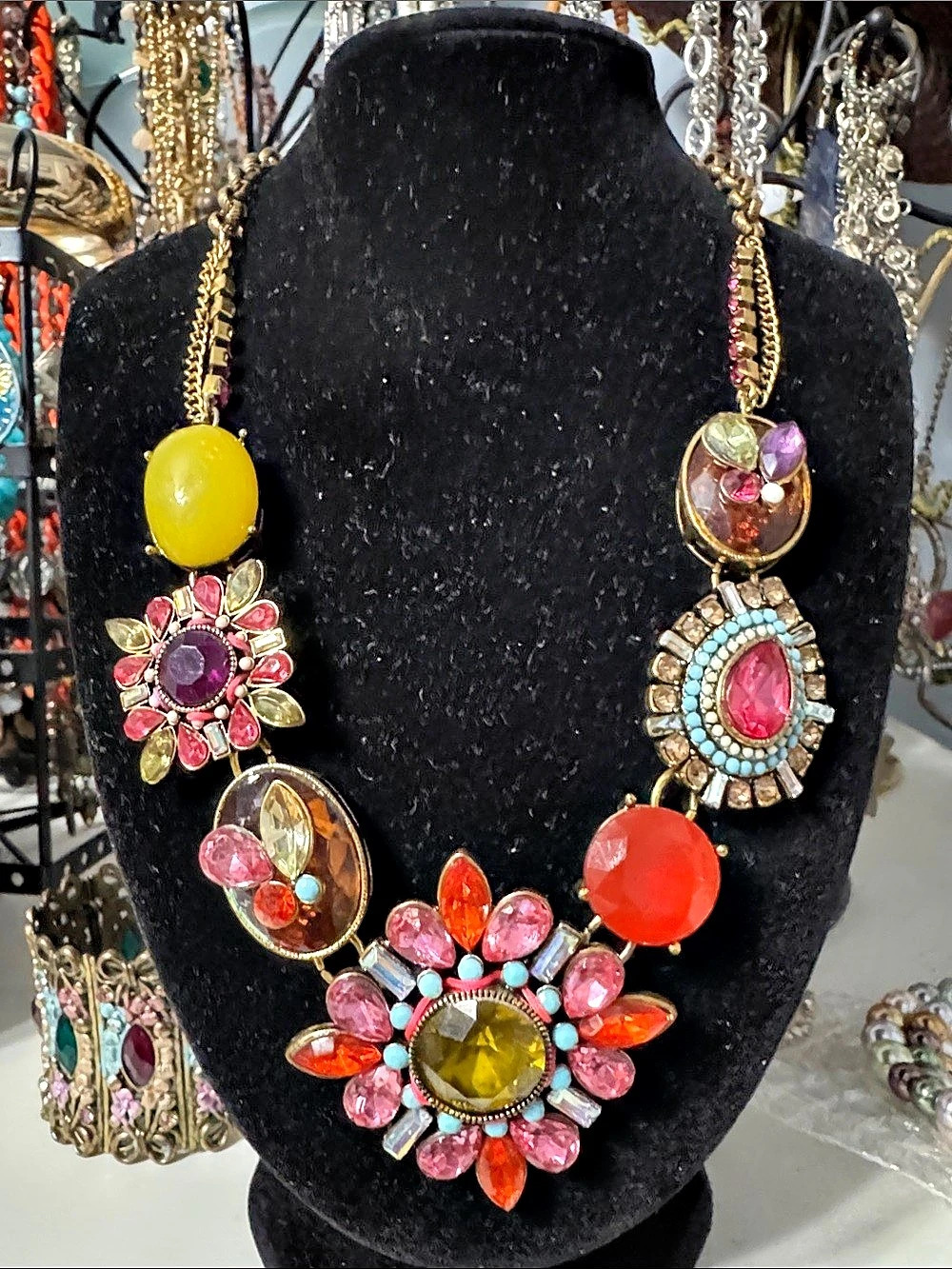 Betsy Johnson Multicolor Statement Necklace Like New